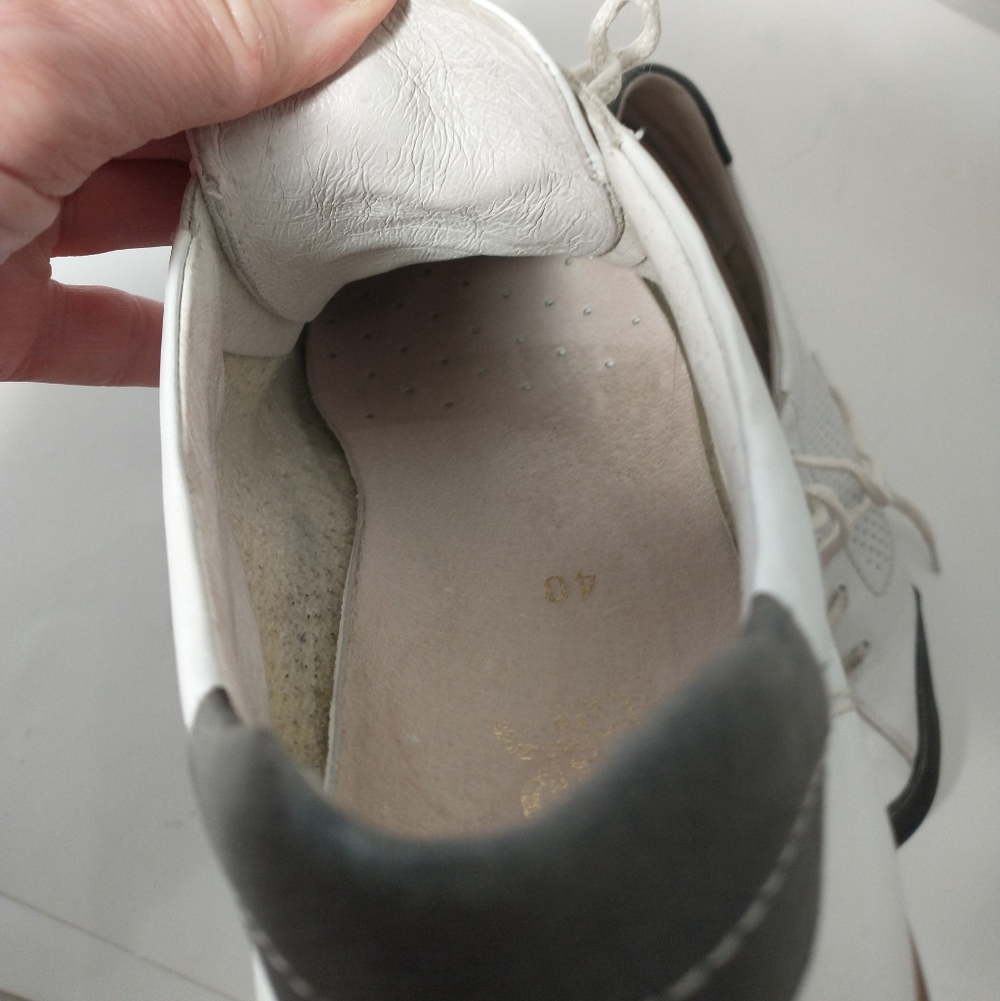 Rieker Nikita White and Gray Casual Leather Sneakers, Euro 40, US Size 9 - Picture 12 of 14